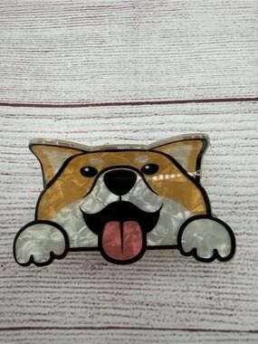 Corgi Face Acrylic Hair Claw clip